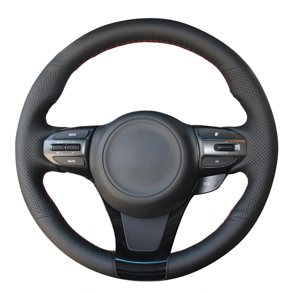 MEWANT Car Steering Wheel Cover for Kia K5 Optima 2014-2015 Hand-Stitch Car Steering Wrap