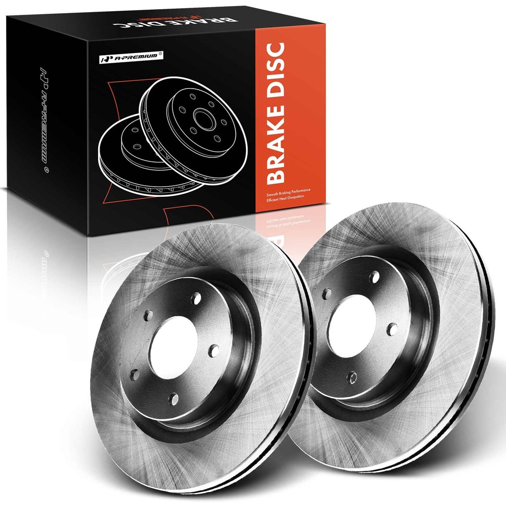 A-Premium 11.65 inch (296mm) Front Vented Disc Brake Rotors, 2-Pack