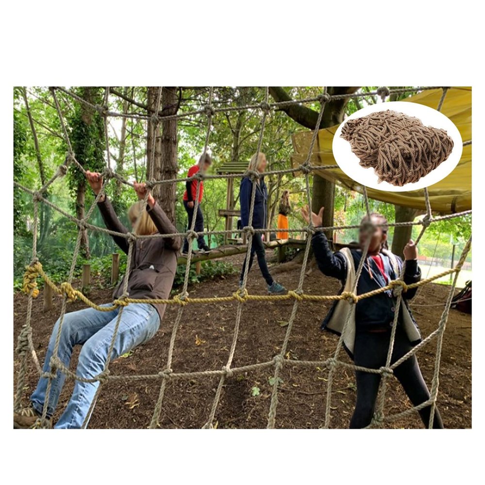 Hynet Safety Climbing Net, Hemp Rope Netting Safety Nets Cargo Rope Ladder Truck Trailer Heavy Duty Netting Indoor Ceiling Net Stair Protection Net Tree House Hammock Decor (Size : 2 * 4m(7 * 13ft))