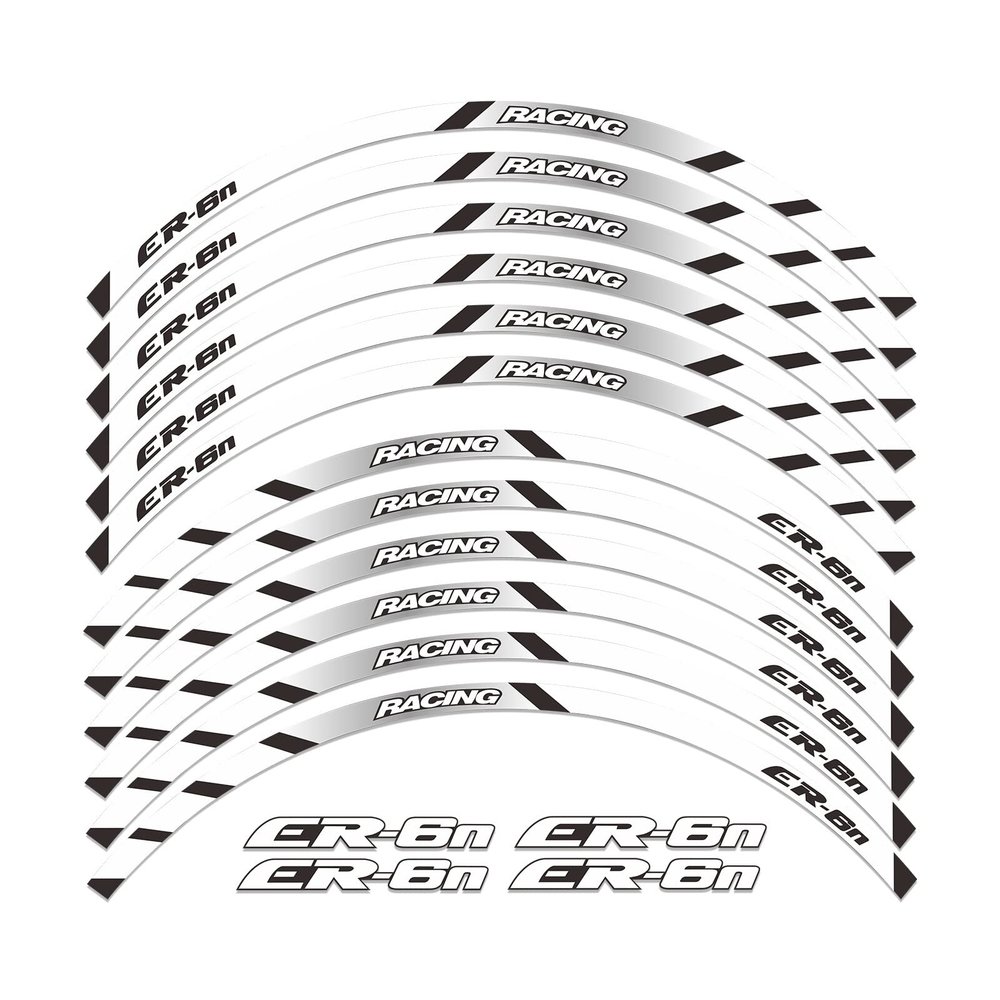 ANTMOTO Motorcycle Wheel 17" Sticker Rim Stripes Decal Reflective for Kawasaki ER-6N