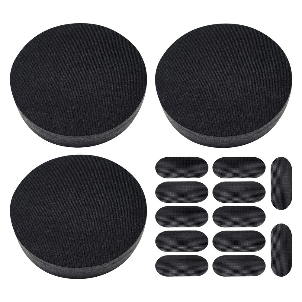 Yzpacc 3pcs Motorcycle Helmet Liner Top Pad Universal Replacement Foam Pad with Adhesive Hook Loop Circles Set