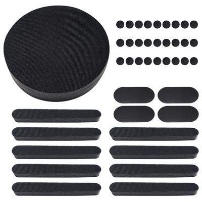 Yzpacc Motorcycle Helmet Liner Top Pad Universal Replacement Foam Pad with Adhesive Hook Loop Circles Set (Black 1 Set)
