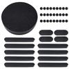 Yzpacc Motorcycle Helmet Liner Top Pad Universal Replacement Foam Pad with Adhesive Hook Loop Circles Set (Black 1 Set) view 1