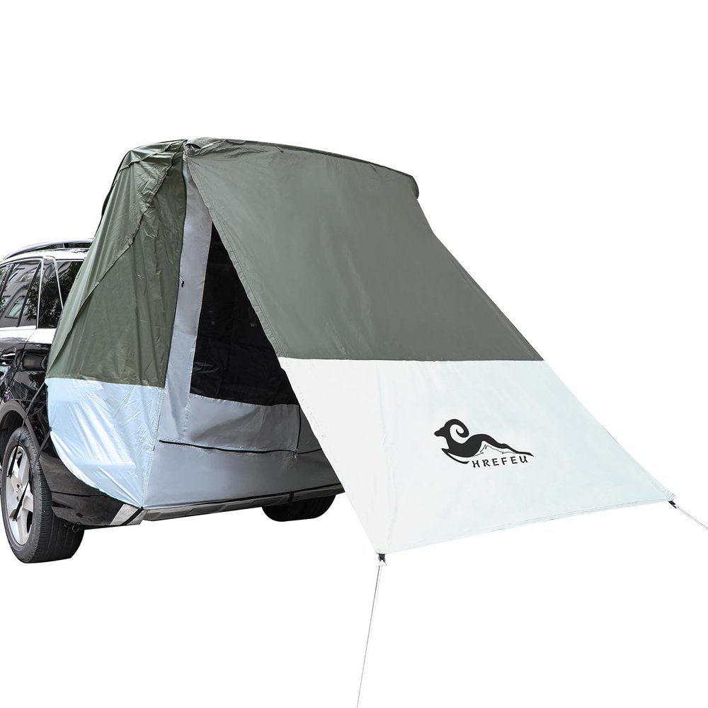 HREFEU SUV Tailgate Tent with Awning, Tailgate Shade Awning for Camping, Hatchback Tent,Sun Shelter Camping Outdoor Travel, Waterproof 3000MM UPF 50+