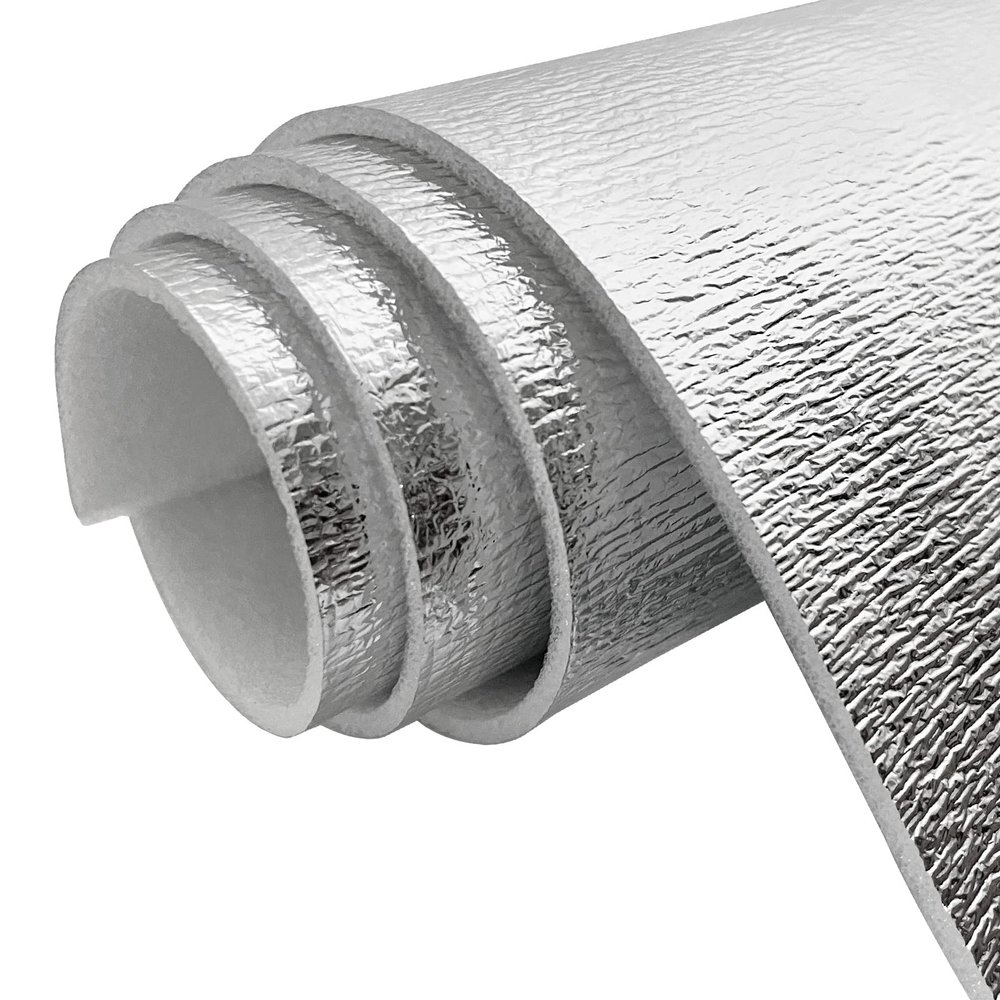 MOTUKA 40" x 80" 118mil Single Reflective Foil Insulation Foam Core Heat Radiant Barrier 21.53 sqft Aluminum Foil Finish White Foam Heat Shield