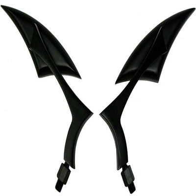 MotorToGo Mini Black Spear Style Motorcycle Mirrors Compatible for 2015 Harley-Davidson Breakout FXSB