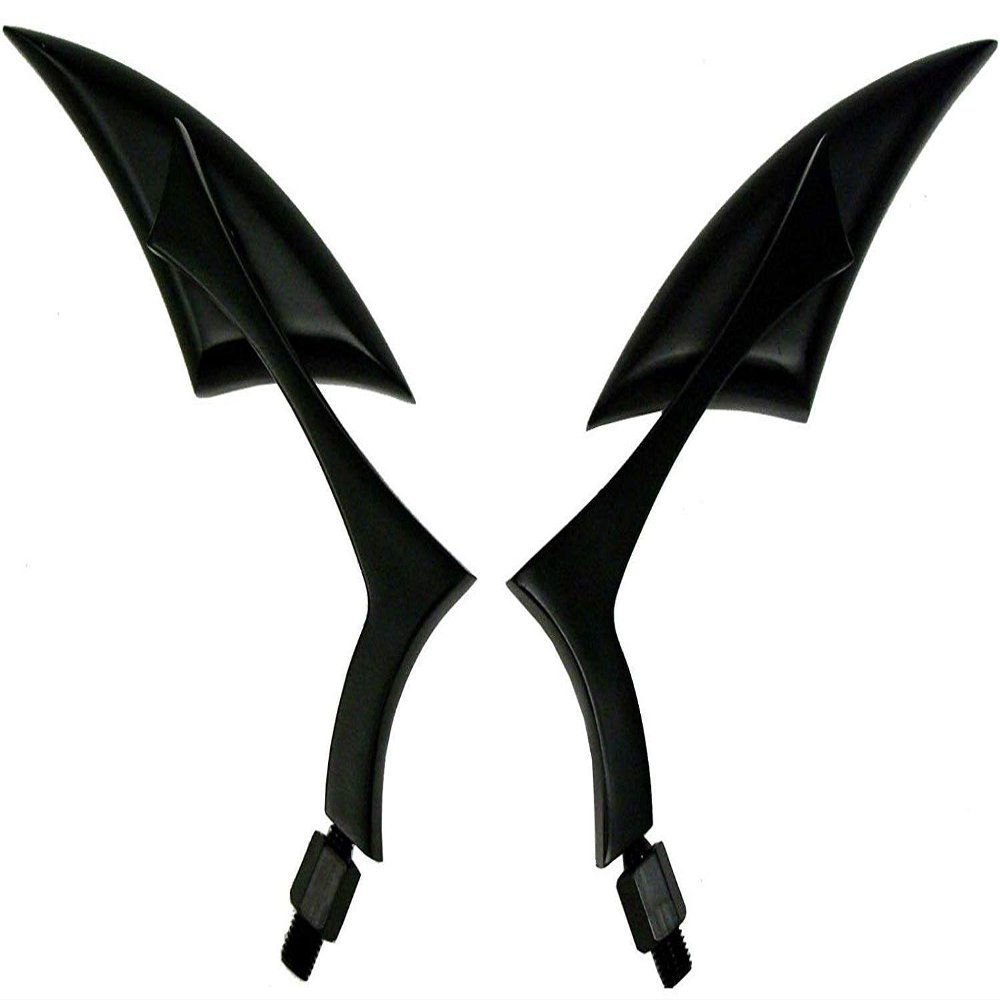 MotorToGo Mini Black Spear Style Motorcycle Mirrors Compatible for 2015 Harley-Davidson Breakout FXSB