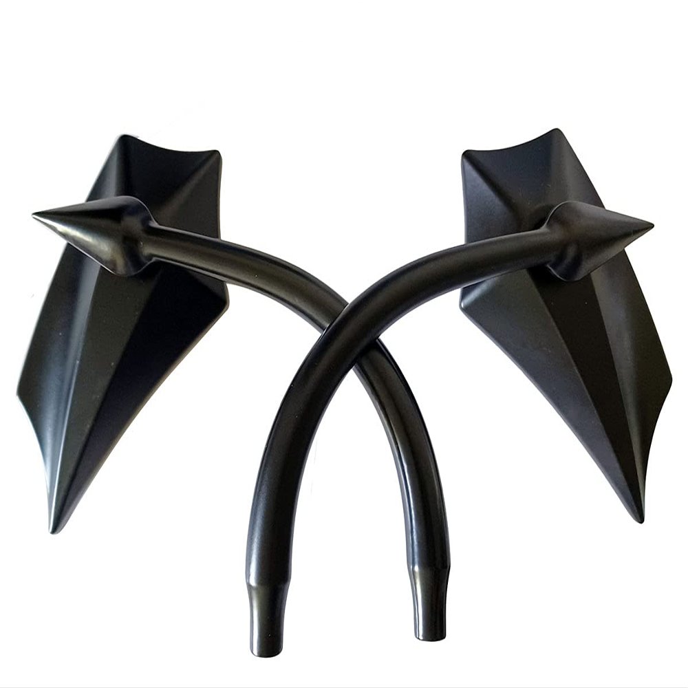 MotorToGo 1Pair Black CNC Five 5 Arc Motorcycle Mirrors Compatible for 1984 Harley-Davidson Sport Glide FXRT