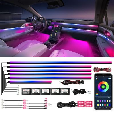 Dreamcolor Acrylic Interior Car Lights, WEBUPAR Car Accessories 18 in 1 Car LED Strip Lights with APP Control and 213 Modes, 175 inches 593 LEDs Fiber Optic Lights, RGB Neon Light Kits
