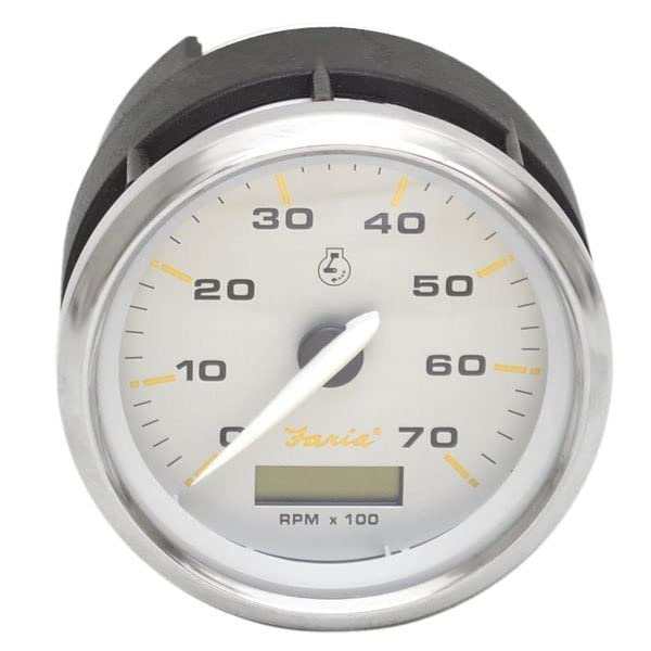 Faria Boat Tachometer Gauge THC056A | 3 1/4 Inch Kronos Silver Mercury