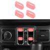 Jimen Compatible with Jeep Wrangler JL JLU 2018-2023 and Jeep Gladiator JT 2020-2023, 4PCS Center Console Window Button Switch Cover Interior Trim Accessories (Pink) view 1