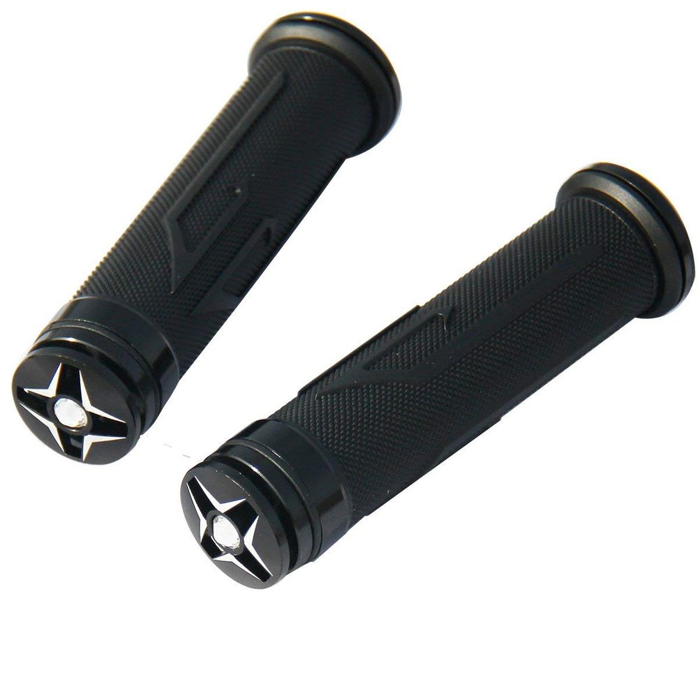 MotorToGo Black Handlebar Grips Gel with Bling Diamond End Caps Compatible for 2000 Honda Nighthawk 250