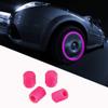 Glowing Car Valve Stem Caps, 4 Pack Universal Glow Car Tire Valve Caps Wheel Rim Dust Cover fits Cars, Trucks, Bikes, Motorcycles, Bicycles (Pink) view 1