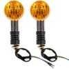 ANTUKO 2 Pc Amber Chrome Front Rear Turn Signal Blinker Indicator Light view 1
