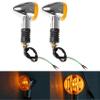 ANTUKO 2 Pc Amber Chrome Front Rear Turn Signal Blinker Indicator Light view 2