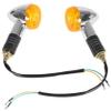 ANTUKO 2 Pc Amber Chrome Front Rear Turn Signal Blinker Indicator Light view 3