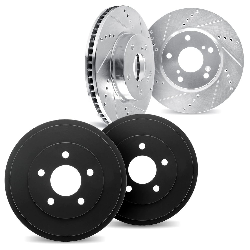 DFC Front Rear Brake Rotors and Drum Fits 1989-1993 Dodge D250