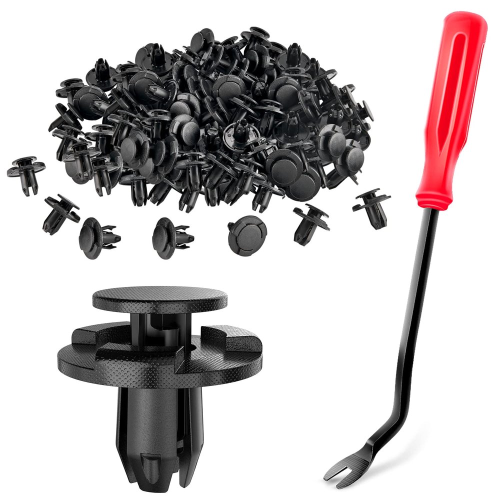 GOOACC 100Pcs Engine Cowl Bumper Fender Clips Replace Nissan 01553-05323 Mazda L33X13209 Infiniti FX35 FX45 G25 G35 G37 Nissan 2003 -on, with 1PC Fastener Remover