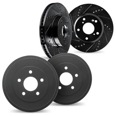 DFC Front Rear Brake Rotors and Drum Fits 1997-1998 Dodge Dakota