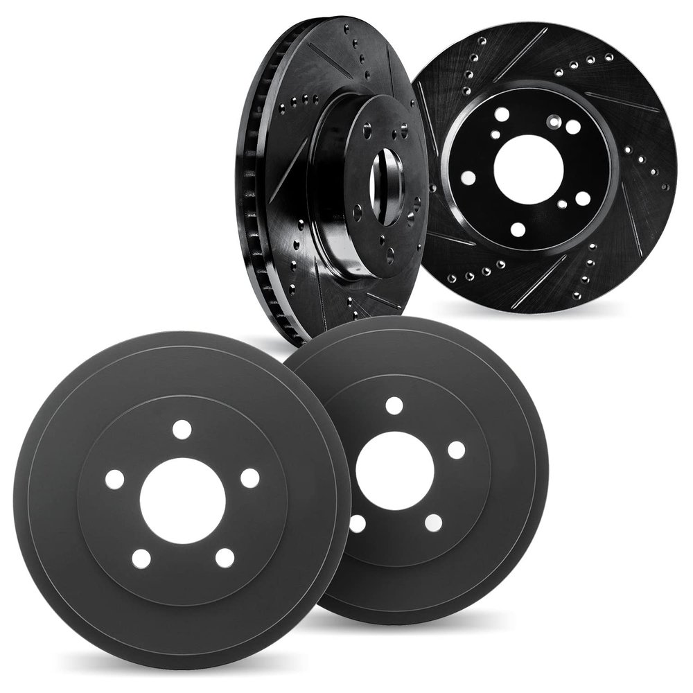 DFC Front Rear Brake Rotors and Drum Fits 1997-1998 Dodge Dakota