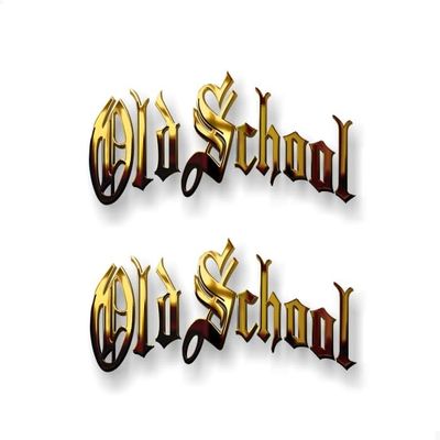 2 Old School Bullion Print Effect Vinyl 9" Decals Retro Rockabilly Classic JDM Funny Car Window Stickers (2-9" Bullion Effect Print)