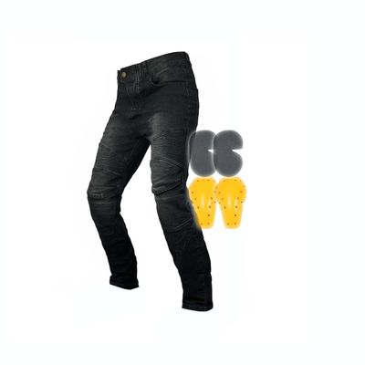 ALODD Men's Motorcycle Jeans All Season Cycling Racing Pants Waist, Knee High Elasticity Comes with Detachable Armor Leggings (Color : Black, Size : 4X-Large)