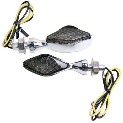MotorToGo Chrome Short Stem mini LED Turn Signal Lights Indicators Blinkers Compatible for 2017 Ducati Monster 797