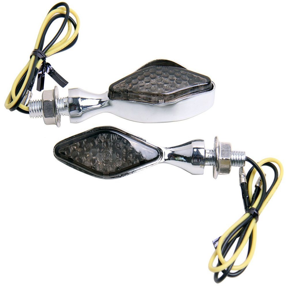MotorToGo Chrome Short Stem mini LED Turn Signal Lights Indicators Blinkers Compatible for 2017 Ducati Monster 797