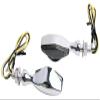 MotorToGo Chrome Short Stem mini LED Turn Signal Lights Indicators Blinkers Compatible for 2017 Ducati Monster 797 view 2