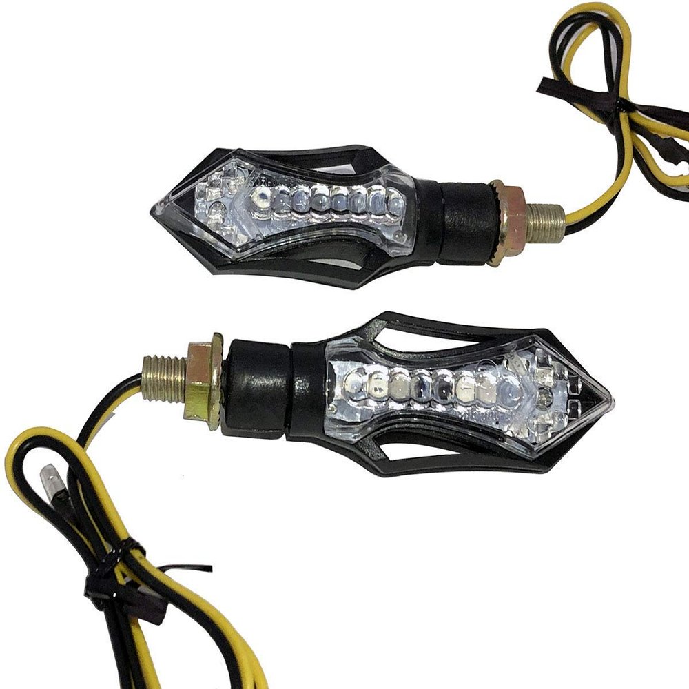 MotorToGo Black Sequential Turn Signals LED Turn Signals Blinkers Indicators Compatible for 1997 Kawasaki Concours 1000
