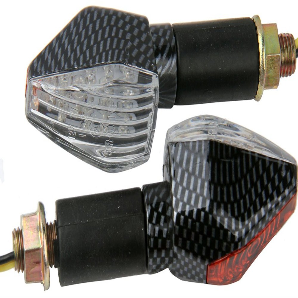 MotorToGo Carbon LED Motorcycle Turn Signal Blinkers Indicators Blinkers Turn Signal Lights Compatible for 2003 Honda CBR600RR
