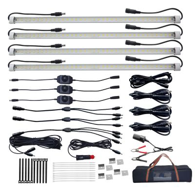 12V LED Exterior Porch Awning Light Camper Trailer Light Strip 20inch DIY Lights Kit for RV Trailer Outdoor Lighting Warm White 1800LM, with Dimmer Switch