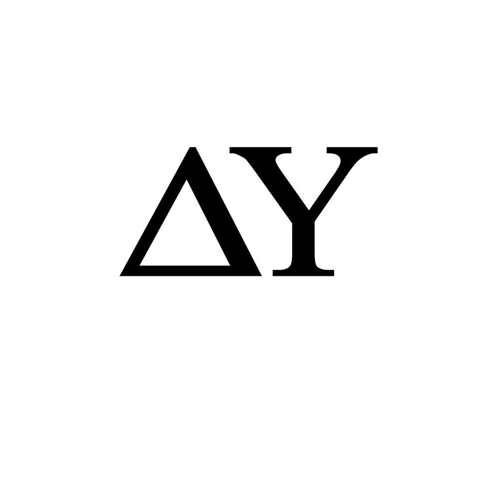 Pro-Graphx Delta Upsilon Greek Fraternity Sticker Decal, 2.5 Inches Tall, Black