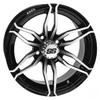 Revenge Golf Cart Parts & Accessories 14x7 ET-25 RHOX Machined Black Golf Cart Wheel view 1
