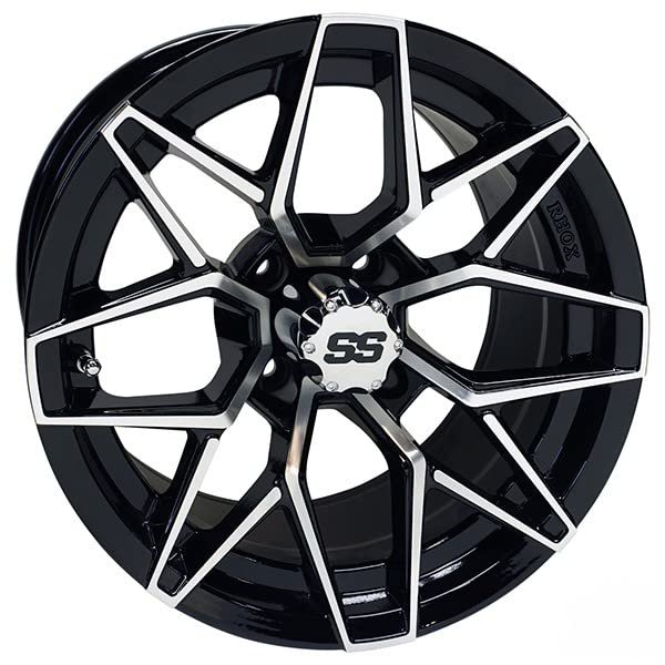 Revenge Golf Cart Parts & Accessories 14x7 ET-25 Machined Gloss Black Golf Cart Wheel