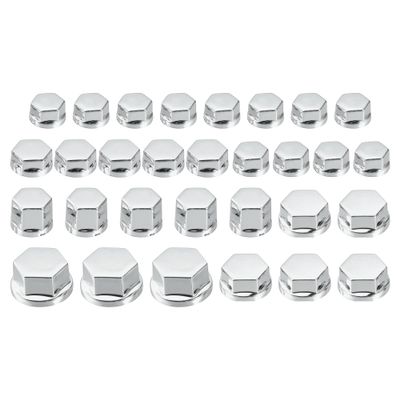 Motoforti 1 Set Screw Cap Motorcycle Motorbike Screw Nut Bolt Cap Cover Decoration for Kawasaki for Honda Silver Tone