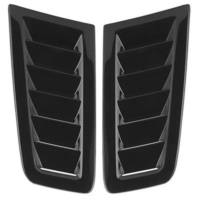 Aluminum Hood Vent Kit, Hood Scoop 2Pcs Universal Car Hood Vent Scoop Kit Auto Hoods Vents Bonnet Cover Universal Bonnet Air Vents Engine Hood,Car Hood Vent for Focus Rs Mk2 (Glossy Black)