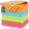 HOMERHYME Microfiber Cleaning Cloth, 20 Pack Cleaning Rags, 12" x 12" Lint Free Shop Towels, Washable Reusable Microfiber Towels for Cars Kitchen Automotive House Office view 1