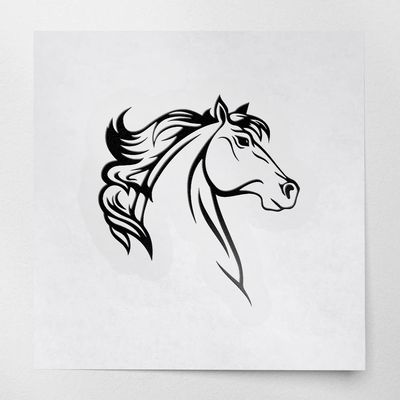Transparent Decal Stickers of Horses (Black) Premium Waterproof Vinyl Decal Stickers for Laptop Phone Accessory Helmet Car Window Mug Tuber Cup Door Wall Decoration ANDSKUS0g6284BL