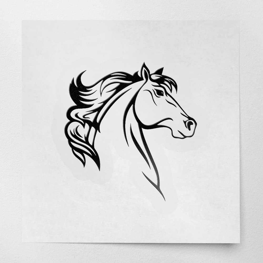 Transparent Decal Stickers of Horses (Black) Premium Waterproof Vinyl Decal Stickers for Laptop Phone Accessory Helmet Car Window Mug Tuber Cup Door Wall Decoration ANDSKUS0g6284BL