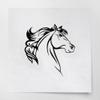 Transparent Decal Stickers of Horses (Black) Premium Waterproof Vinyl Decal Stickers for Laptop Phone Accessory Helmet Car Window Mug Tuber Cup Door Wall Decoration ANDSKUS0g6284BL view 1