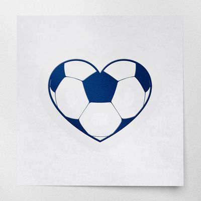 Transparent Decal Stickers of Love Soccer (Navy Blue) Premium Waterproof Vinyl Decal Stickers for Laptop Phone Accessory Helmet Car Window Mug Tuber Cup Door Wall Decoration ANDSKUS0g4996AB