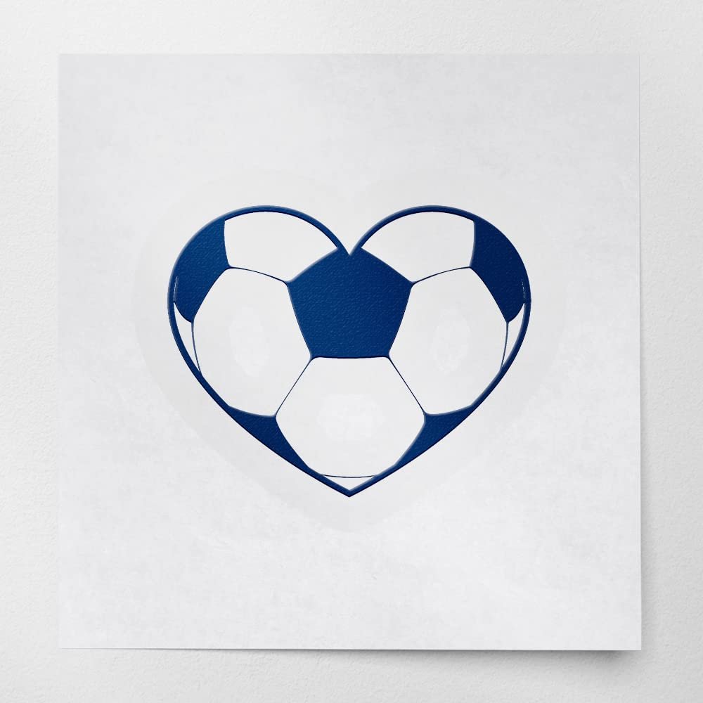 Transparent Decal Stickers of Love Soccer (Navy Blue) Premium Waterproof Vinyl Decal Stickers for Laptop Phone Accessory Helmet Car Window Mug Tuber Cup Door Wall Decoration ANDSKUS0g4996AB