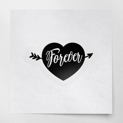 Transparent Decal Stickers of Forever (Black) Premium Waterproof Vinyl Decal Stickers for Laptop Phone Accessory Helmet Car Window Mug Tuber Cup Door Wall Decoration ANDSKUSg10923BL