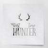 Transparent Decal Stickers of First Time Hunter (Metallic Silver) Premium Waterproof Vinyl Decal Stickers for Laptop Phone Accessory Helmet Car Window Mug Tuber Cup Door Wall Decorati ANDSKUS0g8403SI view 1
