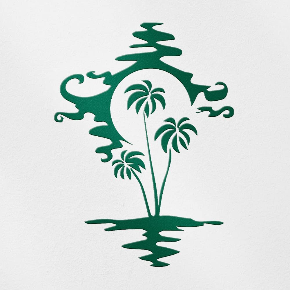 Transparent Decal Stickers of Palm Tree (Green) Premium Waterproof Vinyl Decal Stickers for Laptop Phone Accessory Helmet Car Window Mug Tuber Cup Door Wall Decoration ANDSKUSg11742GR