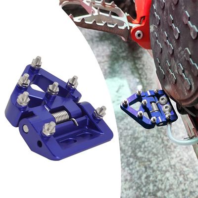 CHANGCHENG CNC Rear Folding Brake Pedal Step Plate Tip 6061 Aluminum + Stainless Steel for 125-450 XC/XCF/SX/SXF 2016/125-500 XC/XCF/XCW/SX/SXF/EXC/EXCF/TPi/6D 2017-2022/125-501 FC/TC 2016 - Blue