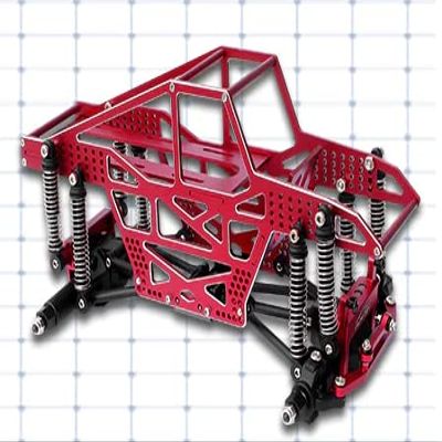 FURITEK Rampart Aluminum Frame for Rampart 1/24 - (Black/Green/RED) (RED)