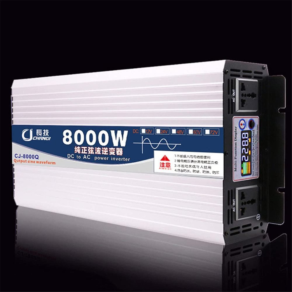 JINTAOMA Pure Sine Wave Power Inverter DC 12V to AC 230V/240V Converter Controller & Dual AC outlets & USB for RV Truck Car,8000W-12Vto220V