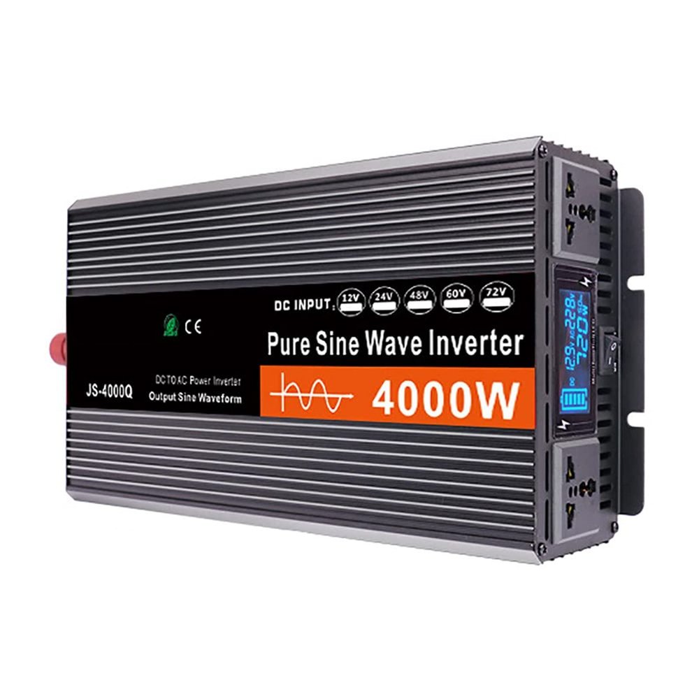 Pure Sine Wave Inverter 12V to 220V 3000W-6000W Peak Power Converter DC to AC with LCD Display, for Car Boat Truck RV Solar Power,4000W-48Vto110V